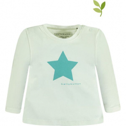 Koszulka w kolorze miętowym. Zielone t-shirty chłopięce z długim rękawem bellybutton, z nadrukiem, z bawełny. W wyprzedaży za 32,95 zł.