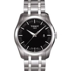 PROMOCJA ZEGAREK TISSOT T-Classic T035.410.11.051.00. Czarne zegarki męskie marki TISSOT, ze stali. W wyprzedaży za 1227,60 zł.