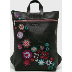 Desigual - Plecak. Czarne plecaki damskie Desigual, z nadrukiem, z poliesteru. W wyprzedaży za 239,90 zł.
