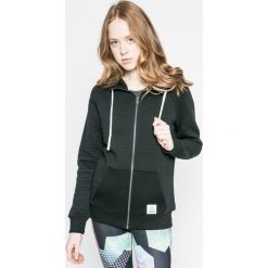 Reebok - Bluza. Szare bluzy damskie z kieszeniami marki Reebok, s, z elastanu, z kapturem. W wyprzedaży za 129,90 zł.