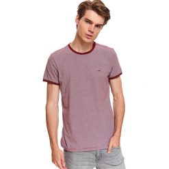 T-shirt w drobne paski. Czerwone t-shirty męskie Top Secret, na jesień, xxl, w paski, biznesowe, z okrągłym kołnierzem, krótkie. W wyprzedaży za 49,99 zł.