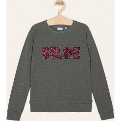 Blukids - Bluza dziecięca 140-170 cm. Szare bluzy dziewczęce Blukids, z aplikacjami, z bawełny, bez rękawów, bez kaptura. Za 39,90 zł.
