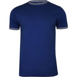 Chabrowy Bawełniany T-Shirt Męski Bez Nadruku -Brave Soul- Koszulka z Białą Lamówką, Krótki Rękaw TSBRSSS20GALWAYroyal. Niebieskie koszulki męskie Brave Soul, na lato, m, z nadrukiem, z bawełny, casualowe, bez kołnierzyka, z krótkim rękawem, krótkie. Za 29,00 zł.