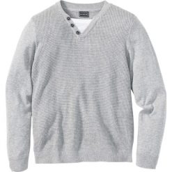 Swetry klasyczne męskie: Sweter Slim Fit bonprix jasnoszary melanż