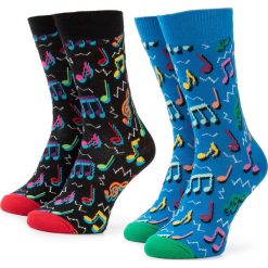 Zestaw 2 par wysokich skarpet unisex HAPPY SOCKS - SXCTJ02-6300 Kolorowy. Skarpetki damskie Happy Socks, bez wzorów, z elastanu. Za 74,90 zł.