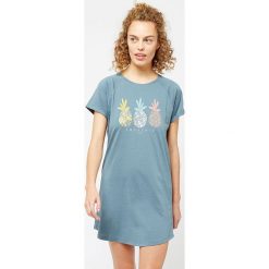 Etam - Koszula nocna Kablita. Zielone piżamy damskie Etam, xl, z nadrukiem, z bawełny, z krótkim rękawem, krótkie. W wyprzedaży za 59,90 zł.