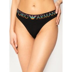 Stringi Emporio Armani Underwear 162468 0P217 00020. Czarne stringi damskie Emporio Armani Underwear, s, bez wzorów, z elastanu. W wyprzedaży za 119,00 zł.