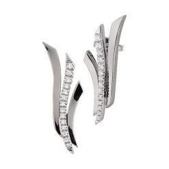 Kolczyki damskie: Kolczyki Białe Złoto – złoto białe 750, Brylant 0,27ct
