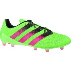 Adidas ACE 16.1 FG AF5083 buty piłkarskie - korki męskie zielone 46 2/3. Zielone buty sportowe męskie Adidas, ze skóry, bez zapięcia, do piłki nożnej. W wyprzedaży za 399,99 zł.