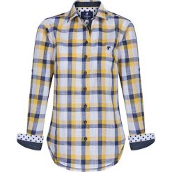 Koszula w kolorze żółtym ze wzorem. Żółte koszule damskie Denim Culture, na co dzień, xs, z haftami, z bawełny, z klasycznym kołnierzykiem, z długim rękawem. W wyprzedaży za 114,95 zł.