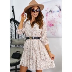 Sukienka Kehlani Kolor Ecru ONESIZE. Czarne sukienki damskie LIGARI, s, w paski, z bawełny, eleganckie, bez kołnierzyka, bez rękawów. Za 139,00 zł.