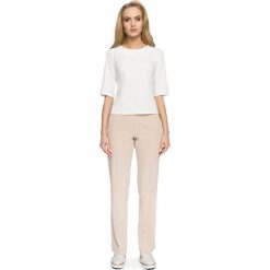 IVETTE Prosta bluzka z rękawem 3/4 - ecru. Bluzki damskie Stylove, s, bez wzorów, z elastanu, bez kołnierzyka, z krótkim rękawem. Za 99,00 zł.