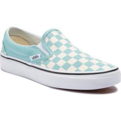 Tenisówki VANS - Classic Slip-On VN0A38F7VLU1 (Checkboard) Aqua Haze. Brązowe półbuty damskie marki Vans, bez wzorów, z gumy, bez zapięcia. Za 279,00 zł.