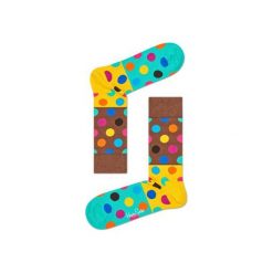 Skarpetki Happy Socks - Big Dot Block (BDB01-8000). Szare skarpetki męskie marki Happy Socks, w kolorowe wzory, z bawełny. Za 34,90 zł.