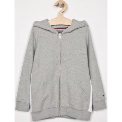 Tommy Hilfiger - Bluza dziecięca 128-176 cm. Szare bluzy dziewczęce TOMMY HILFIGER, bez wzorów, z elastanu, bez rękawów, z kapturem. W wyprzedaży za 199,90 zł.