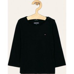 Tommy Hilfiger - Longsleeve dziecięcy 74-176 cm. Białe bluzki dziewczęce TOMMY HILFIGER, bez wzorów, z bawełny, z okrągłym kołnierzem, z długim rękawem, długie, bez kaptura. Za 89,90 zł.