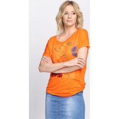 Pomarańczowy T-shirt Summer Mood. Pomarańczowe t-shirty damskie marki Born2be, uniwersalny. Za 9,99 zł.