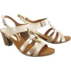 CAPRICE 28308-22 998 lt gold/gold, sandały damskie. Sandały damskie Caprice, bez wzorów, z gumy, bez obcasa, na obcasie, bez zapięcia. Za 239,90 zł.