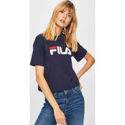 Fila - T-shirt. Zielone bluzki damskie Fila, s, z nadrukiem, z bawełny, z okrągłym kołnierzem, z krótkim rękawem. W wyprzedaży za 119,90 zł.
