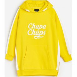 Bluza z kapturem Chupa Chups - Żółty. Żółte bluzy damskie Reserved, bez wzorów, bez rękawów, z kapturem. Za 89,99 zł.