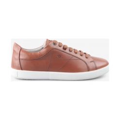 Geox JHarrod Tenisówki Brązowy. Pomarańczowe trampki męskie Geox, bez wzorów, ze skóry, bez zapięcia. Za 430,95 zł.