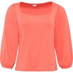 Shirt z dekoltem karo bonprix jasny łososiowy. Różowe koszulki damskie bonprix, bez wzorów, z dekoltem karo. Za 34,99 zł.