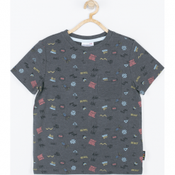 Koszulka. Szare t-shirty chłopięce z krótkim rękawem marki KING OF COOL, z nadrukiem. Za 42,90 zł.