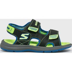Skechers - Sandały dziecięce. Czarne sandały chłopięce Skechers, z materiału, bez zapięcia. W wyprzedaży za 139,90 zł.