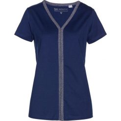 T-shirt z połyskującą plisą bonprix kobaltowo-srebrny. Niebieskie koszulki damskie bonprix, bez wzorów, bez kołnierzyka, bez rękawów. Za 54,99 zł.