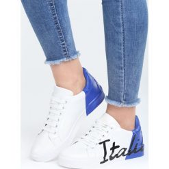 Biało-Niebieskie Buty Sportowe Girls Go Bad. Białe buty sportowe damskie marki Born2be, z materiału. Za 79,99 zł.