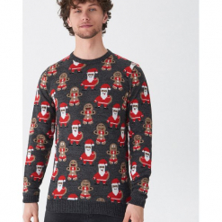Sweter ze świątecznym motywem - Szary. Szare swetry klasyczne męskie House, l. Za 99,99 zł.