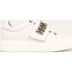 Twinset - Buty skórzane. Białe buty sportowe damskie Twinset, bez wzorów, ze skóry, sportowe. Za 999,90 zł.