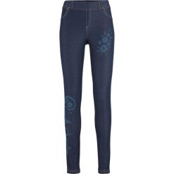 Legginsy z materiału w optyce denimu, z nadrukiem bonprix niebieski. Niebieskie legginsy damskie bonprix, z nadrukiem, z jeansu. Za 99,99 zł.