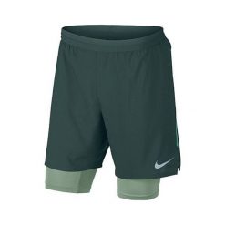 Nike M NK FLX DSTNCE SHRT 7IN 2IN1, 10 | URUCHOMIENIE | MĘŻCZYZNA | KRÓTKI - 2 W 1 | DEEP JUNGLE / CLAY GREEN / KINETIC | XL. Zielone spodenki i szorty męskie Nike, xl, bez wzorów, krótkie. Za 251,99 zł.