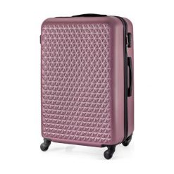 Walizka kabinowa twarda 55x35x22cm ABS STL870 metaliczny róż - S \ różowy. Różowe walizki Solier, bez wzorów, z gumy. Za 119,00 zł.