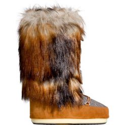 Śniegowce MOON BOOT CLASSIC FAUX FOX TARTAN. Brązowe buty trekkingowe damskie na zimę, z tkaniny. W wyprzedaży za 1232,00 zł.