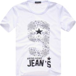 Koszulka męska t-shirt z nadrukiem biała Recea. Białe koszulki męskie Recea, xl, z nadrukiem, z bawełny, bez kołnierzyka, bez rękawów. Za 24,99 zł.