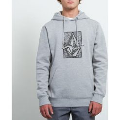 Bluza z kapturem. Szare bluzy męskie rozpinane marki Volcom, l, z bawełny, z długim rękawem, długie, z kapturem. Za 229,28 zł.