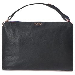 Torebki klasyczne damskie: Skórzana torebka w kolorze czarno-niebieskim – (S)50 x (W)38 x (G)5 cm