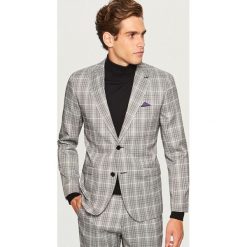 Marynarka slim fit w kratę - Szary. Szare marynarki męskie marki Reserved. Za 329,99 zł.