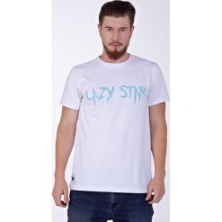 Lazy Star white t-shirt. Białe t-shirty męskie z nadrukiem Pakamera, m, z zamszu. Za 69,00 zł.