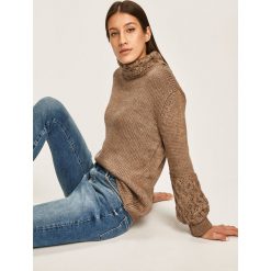 Answear - Sweter. Brązowe swetry damskie ANSWEAR, s, bez wzorów, z wełny, bez rękawów. W wyprzedaży za 79,90 zł.