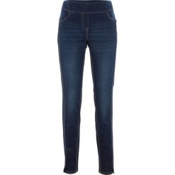 Dżinsy ze stretchem z wysoką talią i ozdobnymi szwami bonprix ciemny denim. Czarne jeansy damskie bonprix. Za 99,99 zł.