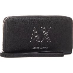 Duży Portfel Damski ARMANI EXCHANGE - 948068 CC284 00020 Black. Czarne portfele damskie Armani Exchange, bez wzorów, ze skóry ekologicznej. Za 449,00 zł.