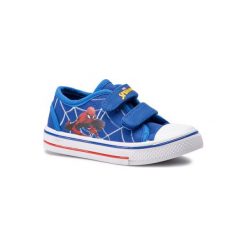 SPIDERMAN SCP40-35SPRMV Niebieski. Niebieskie trampki chłopięce SPIDERMAN, z motywem z bajki, z materiału, bez zapięcia. Za 49,99 zł.