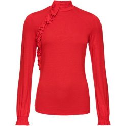 Shirt bonprix czerwony. Czerwone koszulki damskie marki bonprix, bez wzorów, z dzianiny, ze stójką, bez rękawów. Za 44,99 zł.
