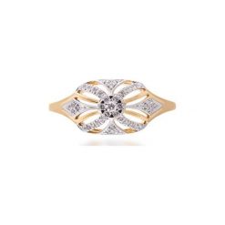 Unikalny Pierścionek Złoty - złoto 585, Brylant 0,06ct,diament 0,08ct. Żółte pierścionki damskie W.KRUK, z brylantem, złote. Za 1990,00 zł.