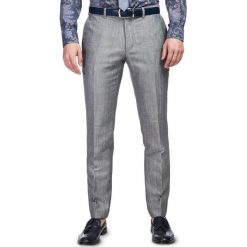 Spodnie LEONARDO SLIM GDSS900097. Szare spodnie męskie m, z bawełny, eleganckie. Za 599,00 zł.