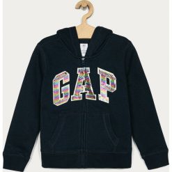 GAP - Bluza dziecięca 104-176 cm. Niebieskie bluzy dziewczęce GAP, z aplikacjami, z bawełny, bez rękawów, z kapturem. Za 159,90 zł.