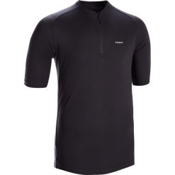 Koszulka krótki rękaw na rower ESSENTIEL męska. Czarne koszulki męskie TRIBAN, xl, bez wzorów, z poliesteru, rowerowe. Za 39,99 zł.